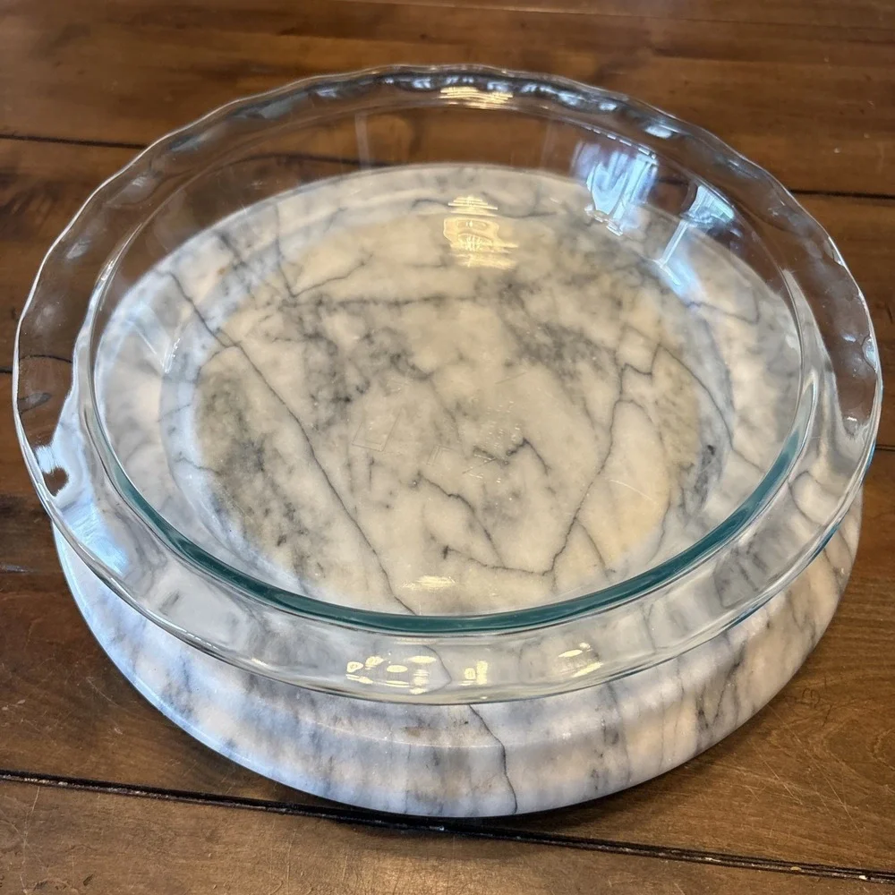 2pc VTG PYREX Pie Plates Clear Blue Tint 9